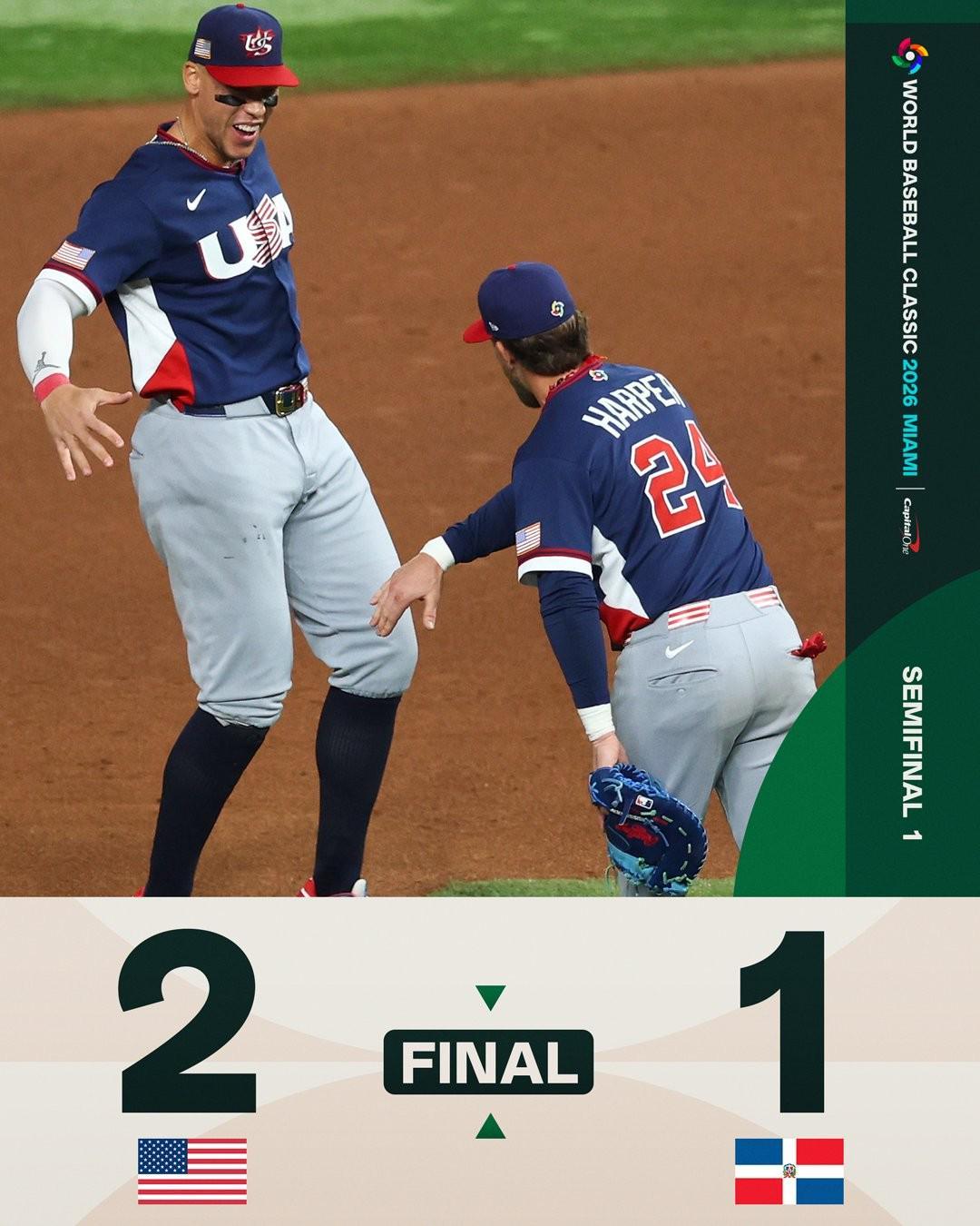 星空体育官网-美国2-1险胜多米尼加挺进WBC决赛，九局下关键球判罚引争议